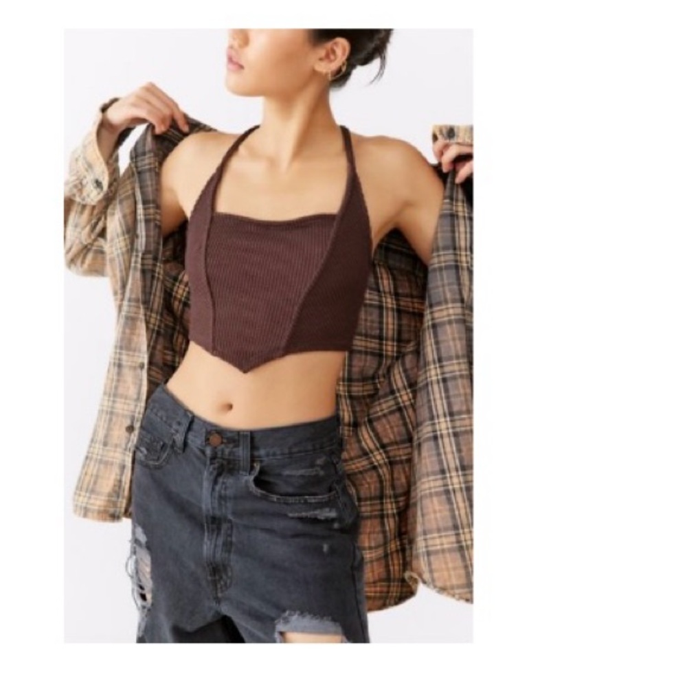 Urban outfitters crop brown tank